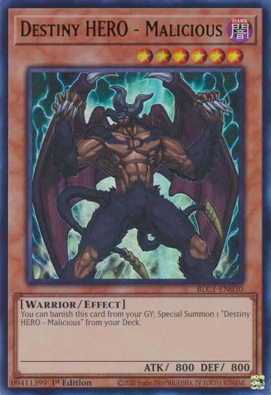 Destiny HERO - Malicious [BLC1-EN030] Ultra Rare - Josh's Cards