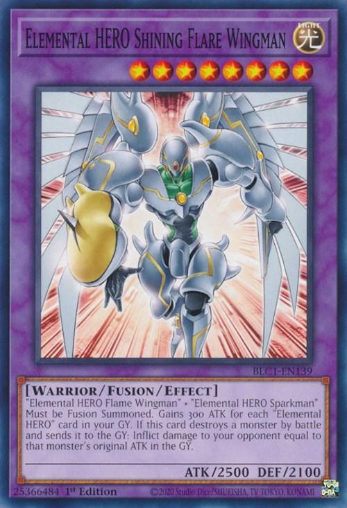 Elemental HERO Shining Flare Wingman [BLC1-EN139] Common - Josh's Cards
