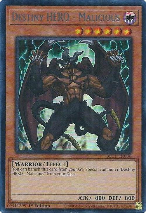 Destiny HERO - Malicious (Silver) [BLC1-EN030] Ultra Rare - Josh's Cards