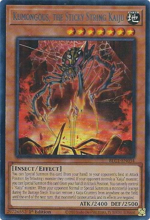 Kumongous, the Sticky String Kaiju (Silver) [BLC1-EN034] Ultra Rare - Josh's Cards