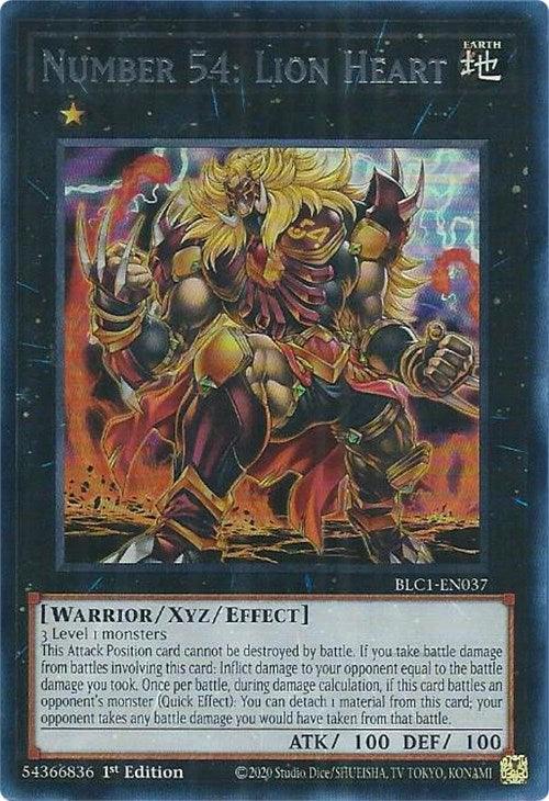 Number 54: Lion Heart (Silver) [BLC1-EN037] Ultra Rare - Josh's Cards