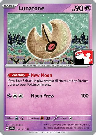 Lunatone 092/197 - Prize Pack Series Cards