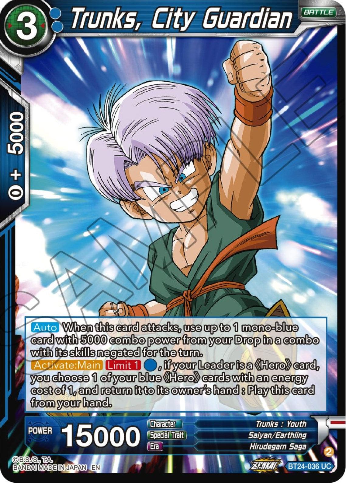 Trunks, City Guardian (BT24-036) [Beyond Generations] - Josh's Cards