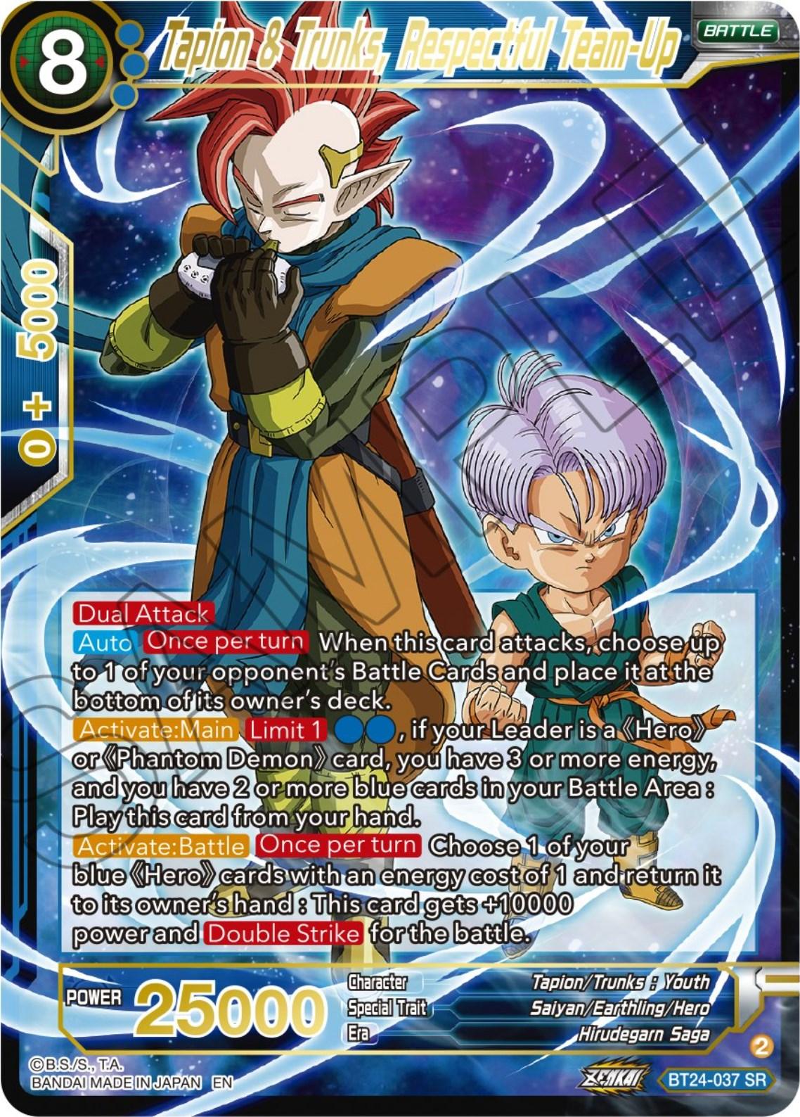 Tapin & Trunks, Respectful Team-Up (BT24-037) [Beyond Generations] - Josh's Cards
