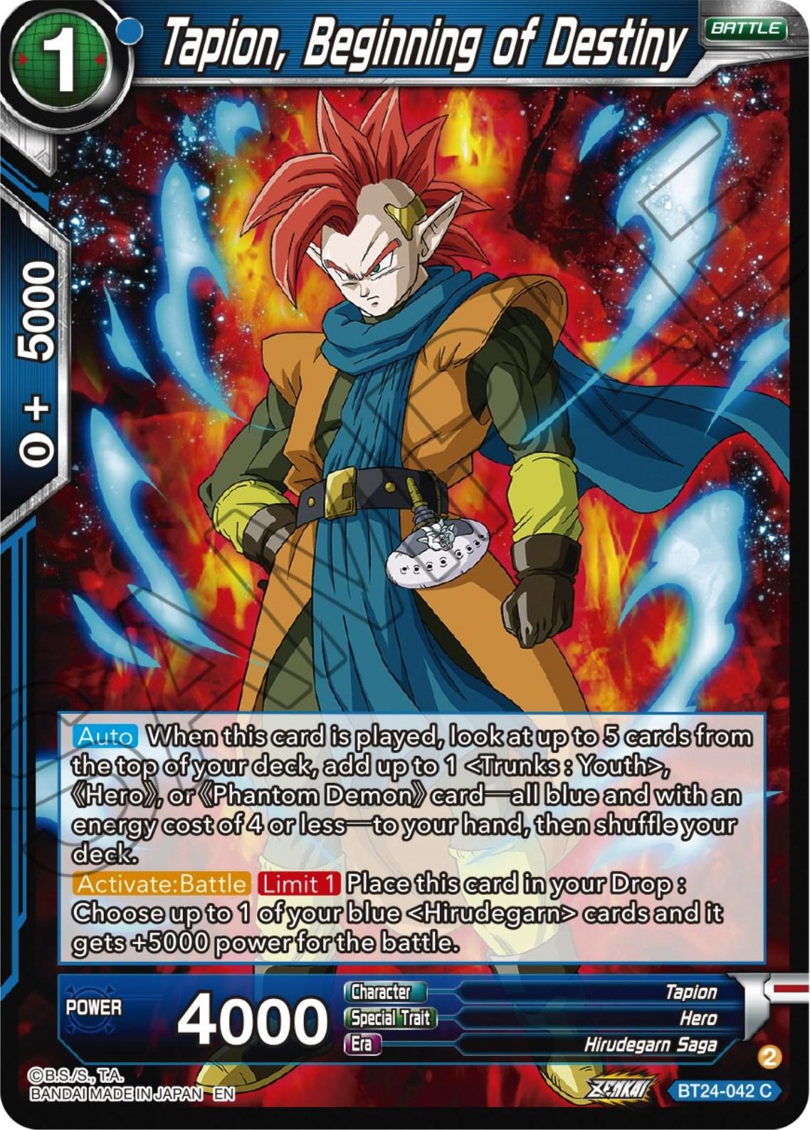 Tapion, Beginning of Destiny (BT24-042) [Beyond Generations] - Josh's Cards