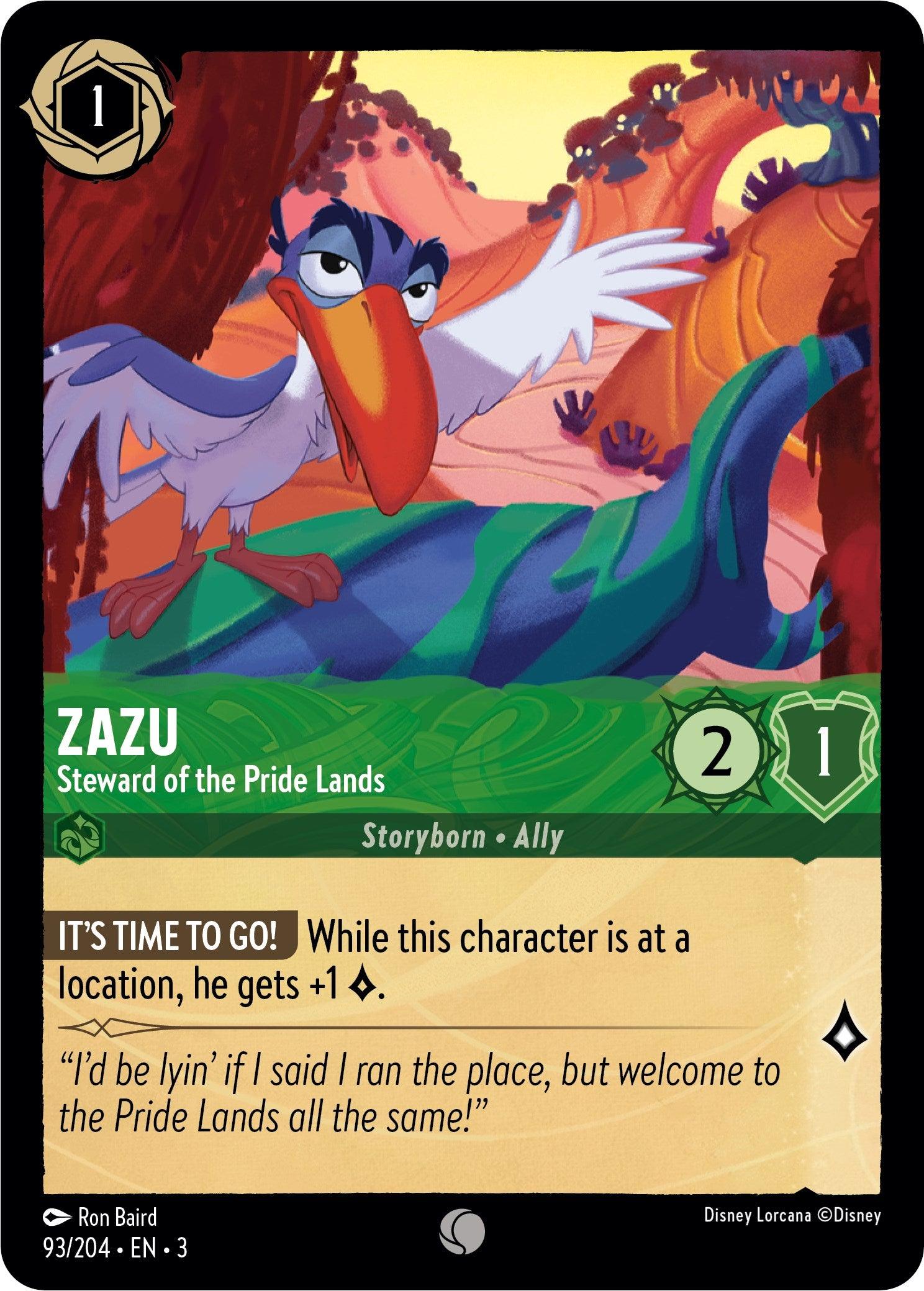 Zazu - Steward of the Pride Lands (93//204) [Into the Inklands] - Josh's Cards