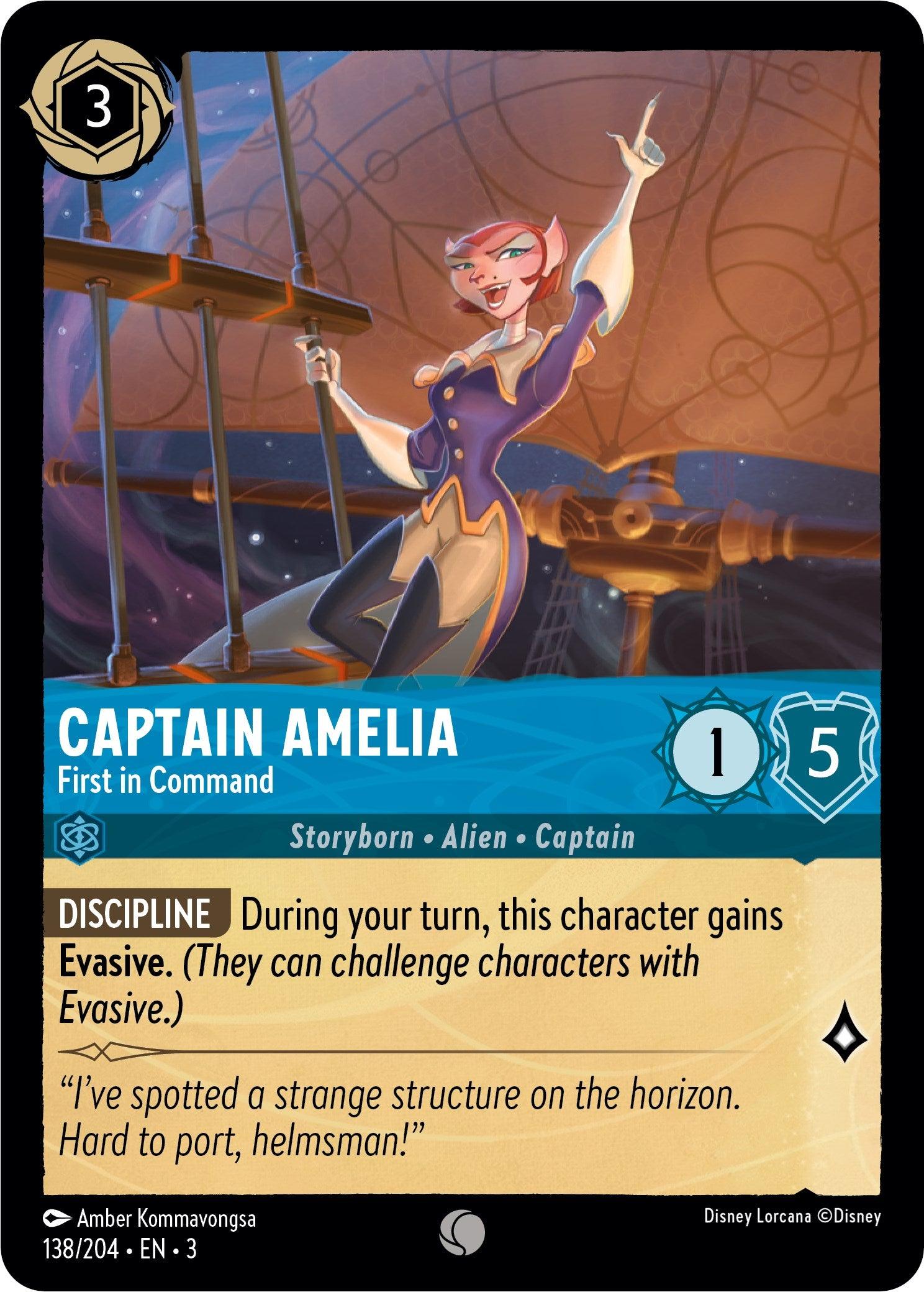 Captain Amelia - First in Command (138//204) [Into the Inklands] - Josh's Cards