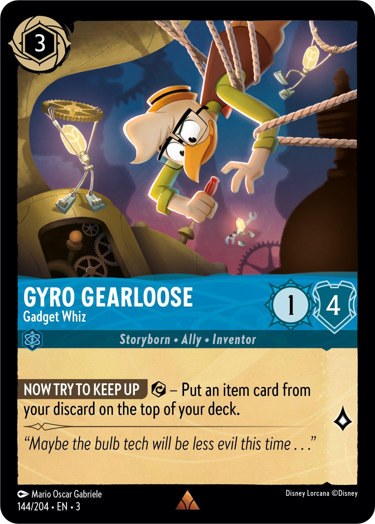Gyro Gearloose - Gadget Whiz (144//204) [Into the Inklands] - Josh's Cards