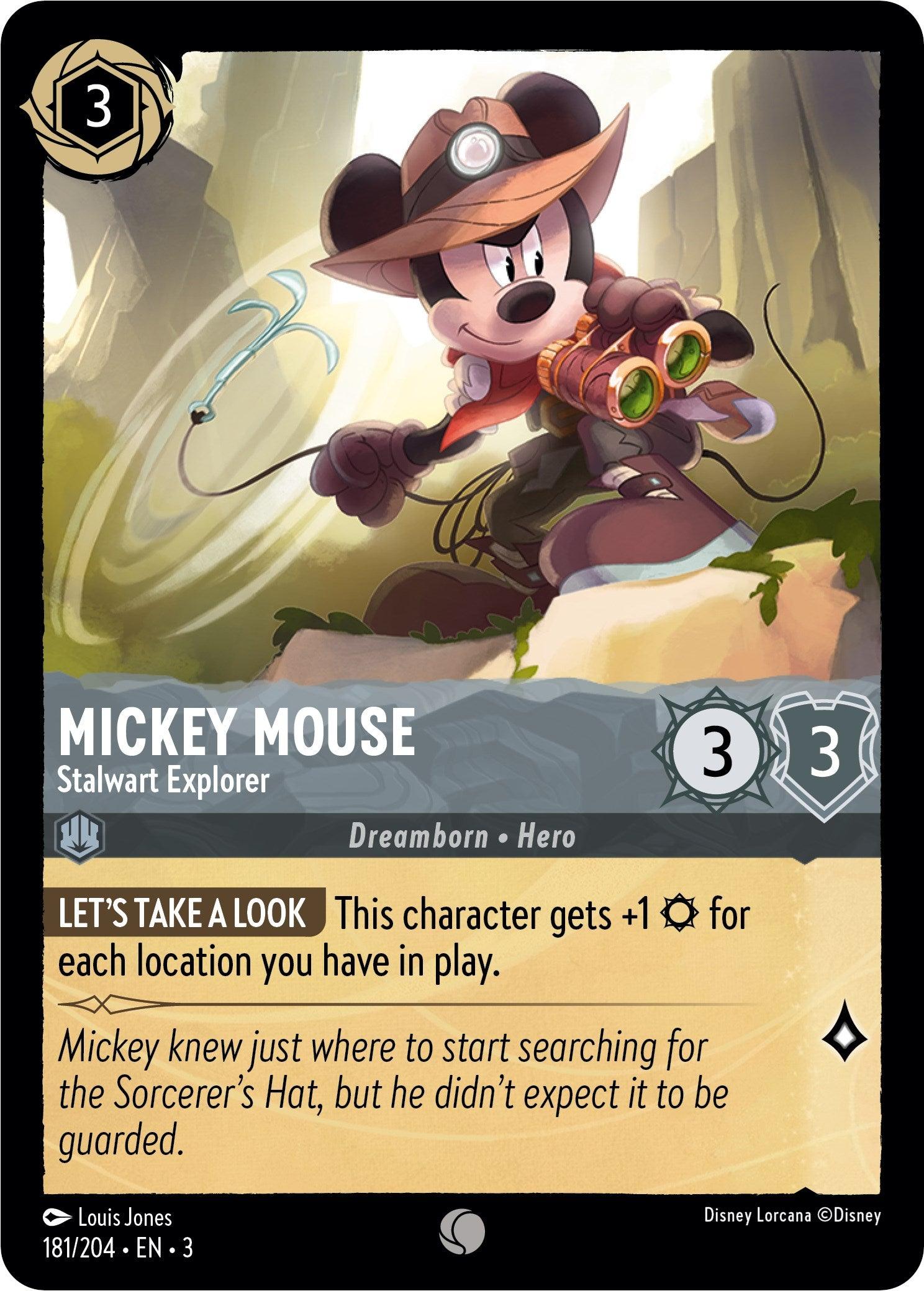 Mickey Mouse - Stalwart Explorer (181/204) [Into the Inklands] - Josh's Cards