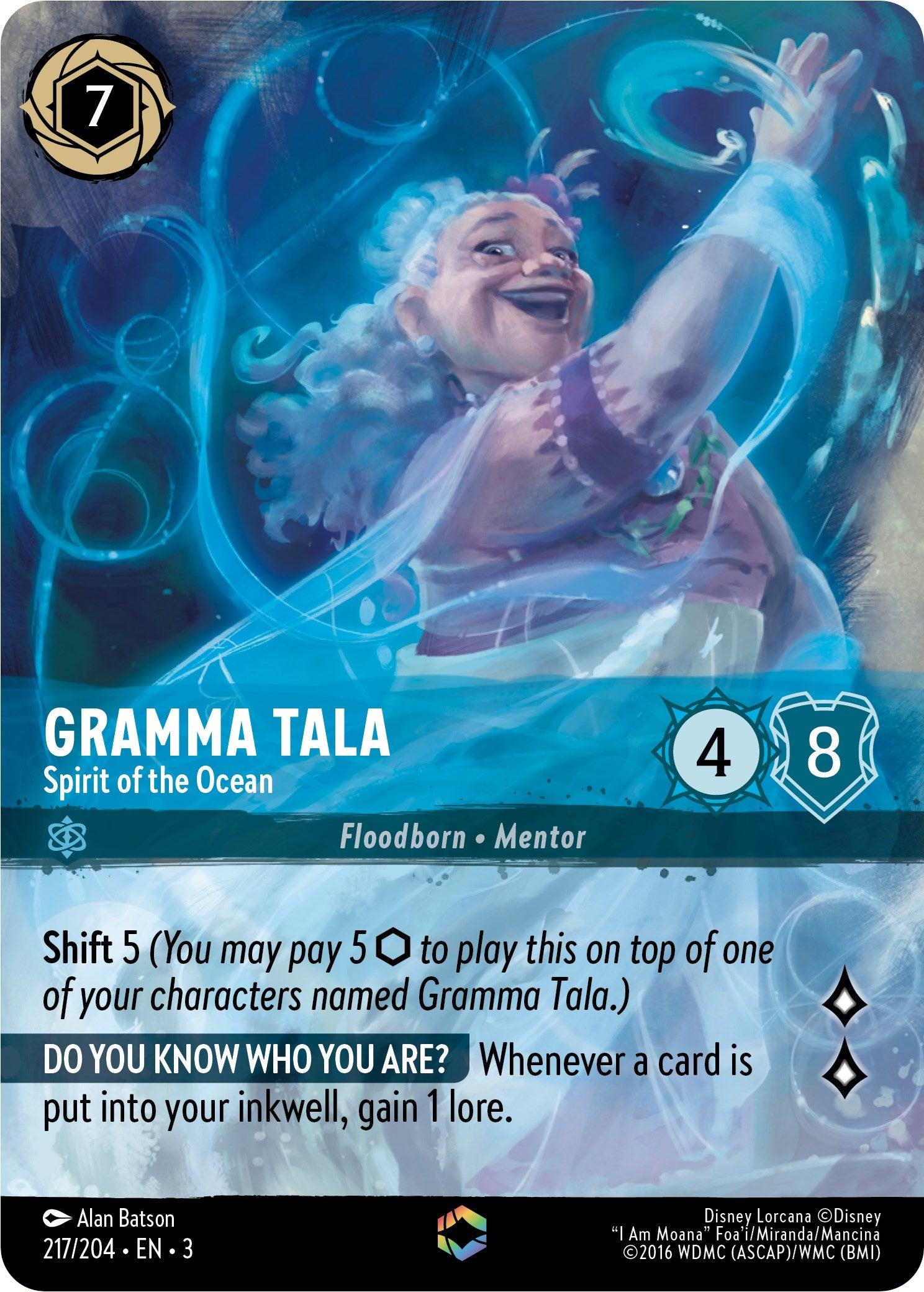 Gramma Tala - Spirit of the Ocean (Alternate Art) (217/204) [Into the Inklands] - Josh's Cards