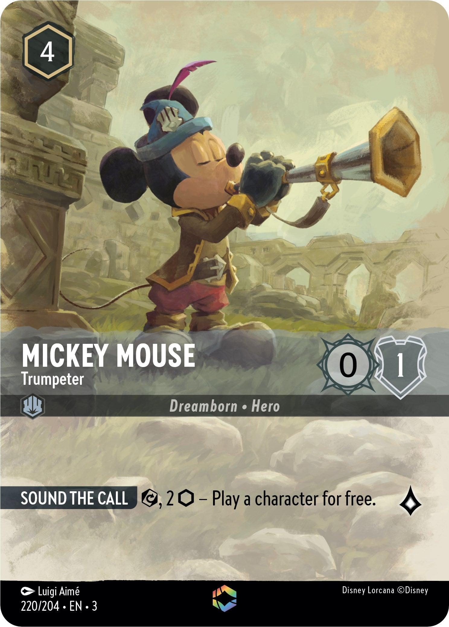 Mickey Mouse -Trumpeter (Alternate Art) (220/204) [Into the Inklands] - Josh's Cards