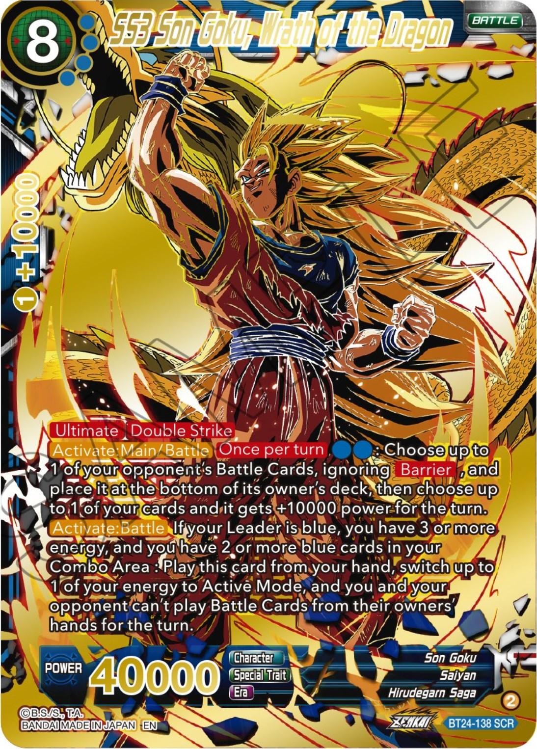 SS3 Son Goku, Wrath of the Dragon (BT24-138) [Beyond Generations] - Josh's Cards