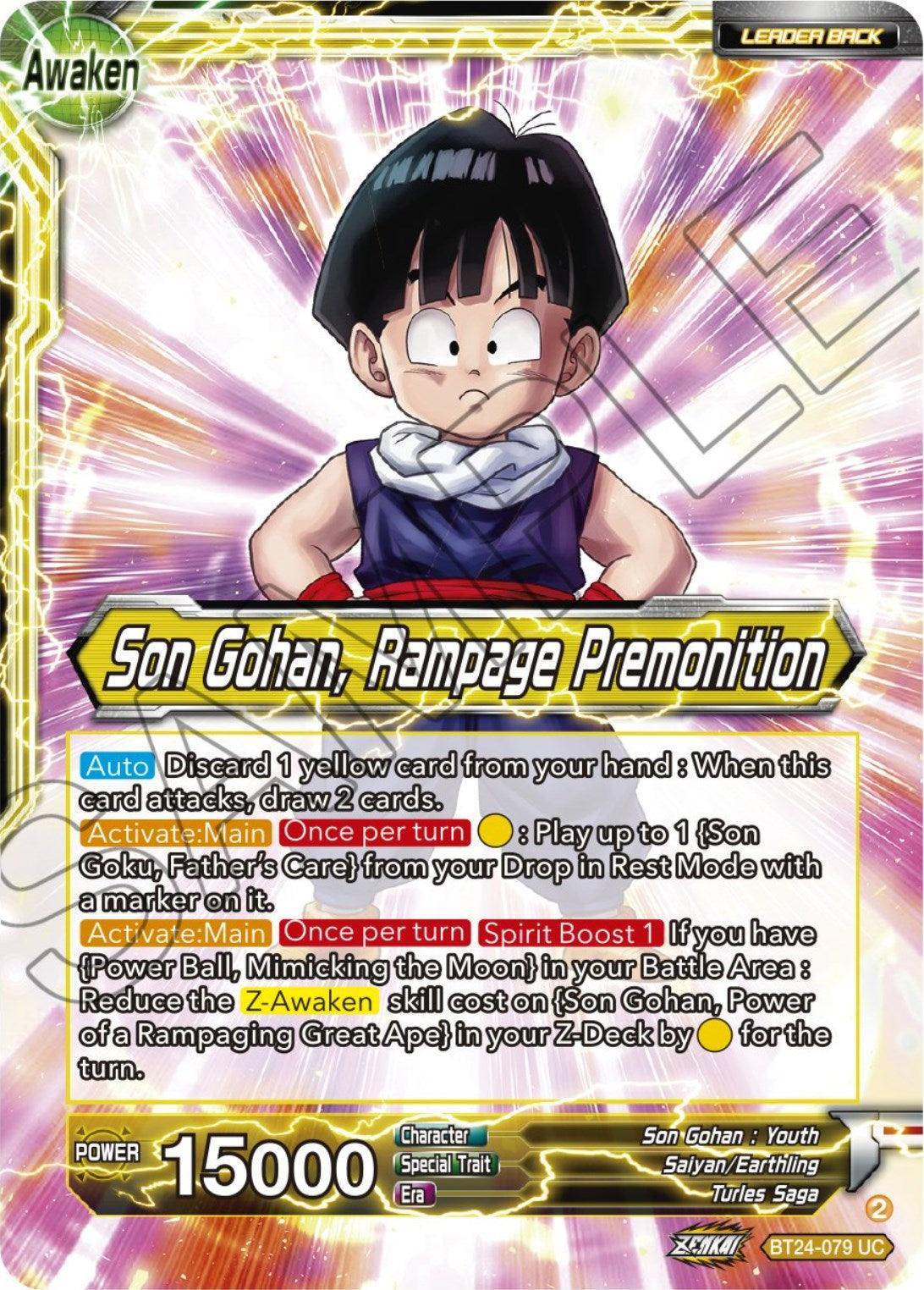 Son Gohan // Son Gohan, Rampage Premonition (BT24-079) [Beyond Generations] - Josh's Cards