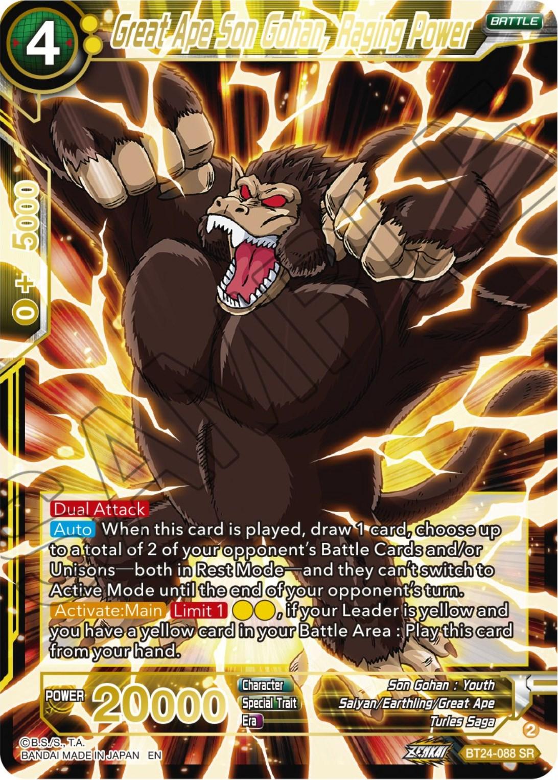 Great Ape Son Gohan, Raging Power (BT24-088) [Beyond Generations] - Josh's Cards
