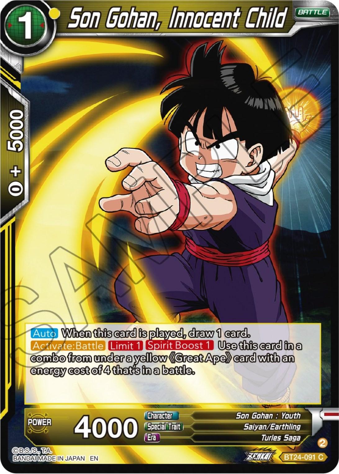 Son Gohan, Innocent Child (BT24-091) [Beyond Generations] - Josh's Cards