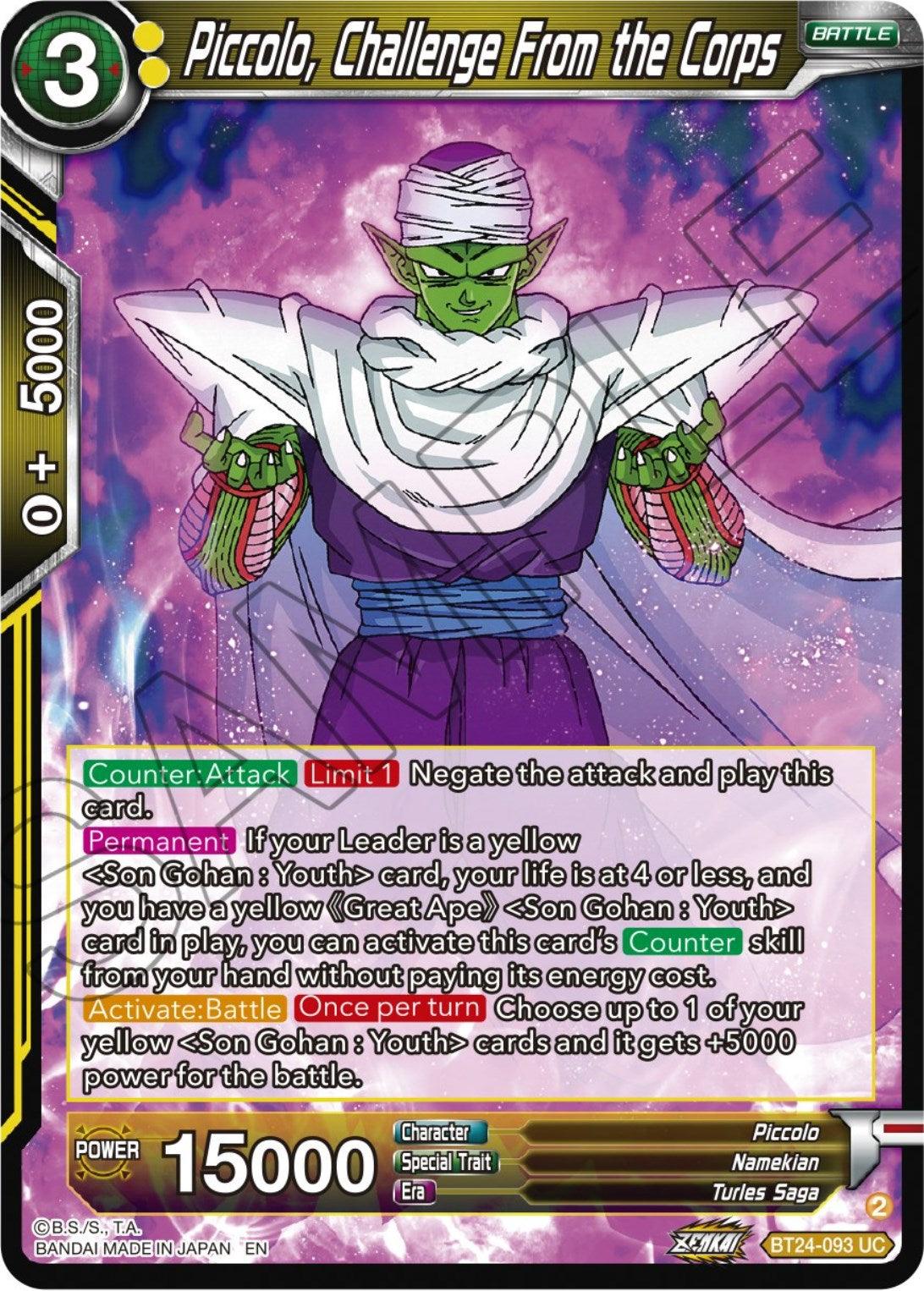Piccolo, Challenge From the Corps (BT24-093) [Beyond Generations] - Josh's Cards