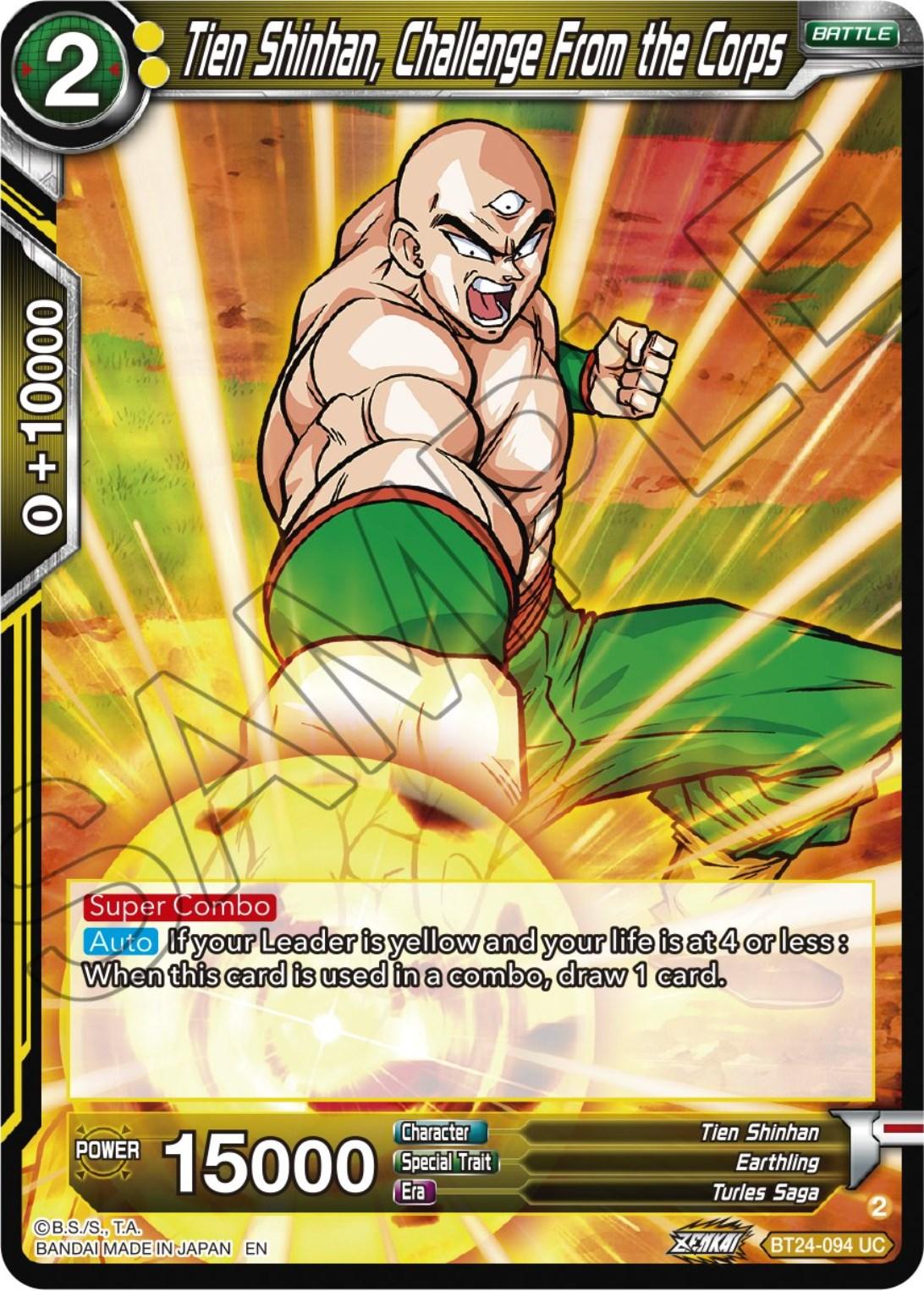 Tien Shinhan, Challenge From the Corps (BT24-094) [Beyond Generations] - Josh's Cards