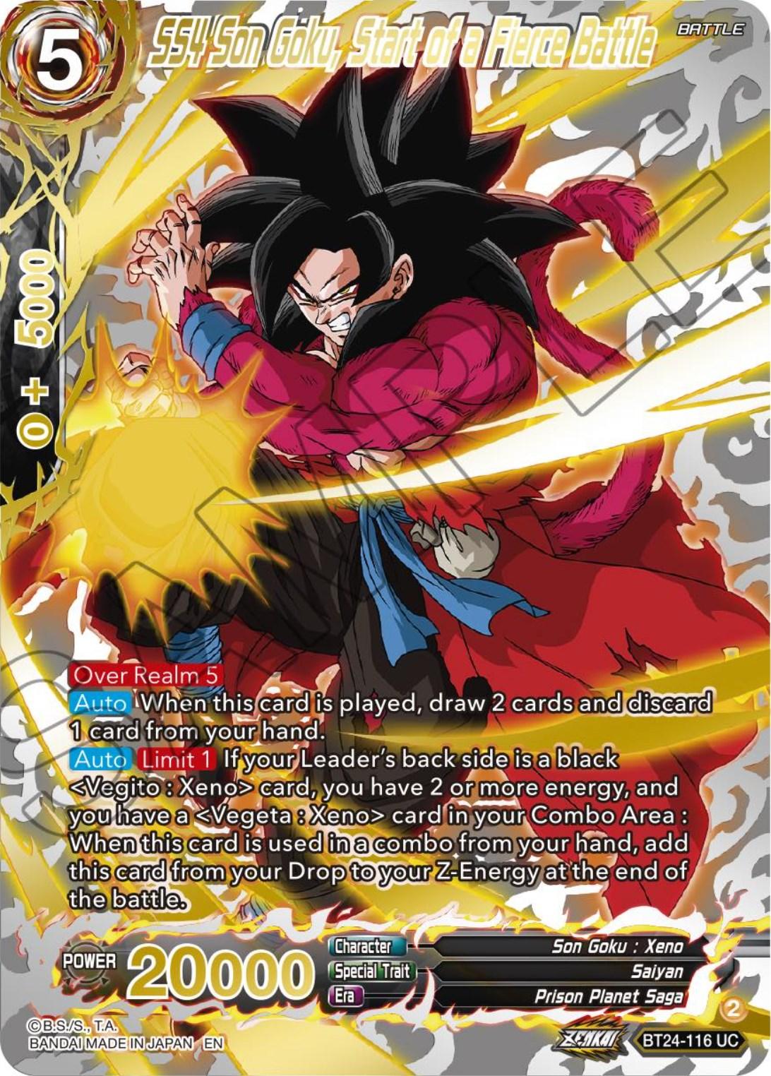 SS4 Son Goku, Start of a Fierce Battle (Collector Booster) (BT24-116) [Beyond Generations] - Josh's Cards