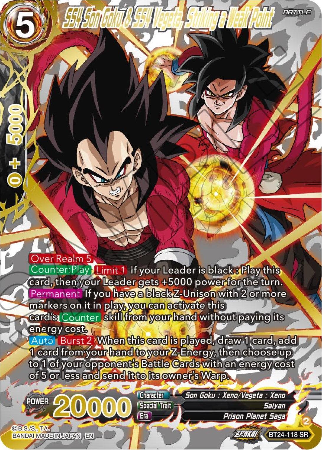 SS4 Son Goku & SS4 Vegeta, Striking a Weak Point (Collector Booster) (BT24-118) [Beyond Generations] - Josh's Cards
