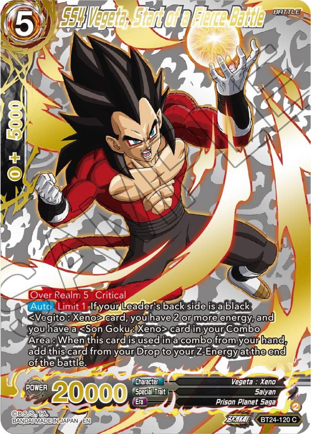 SS4 Vegeta, Start of a Fierce Battle (Collector Booster) (BT24-120) [Beyond Generations] - Josh's Cards