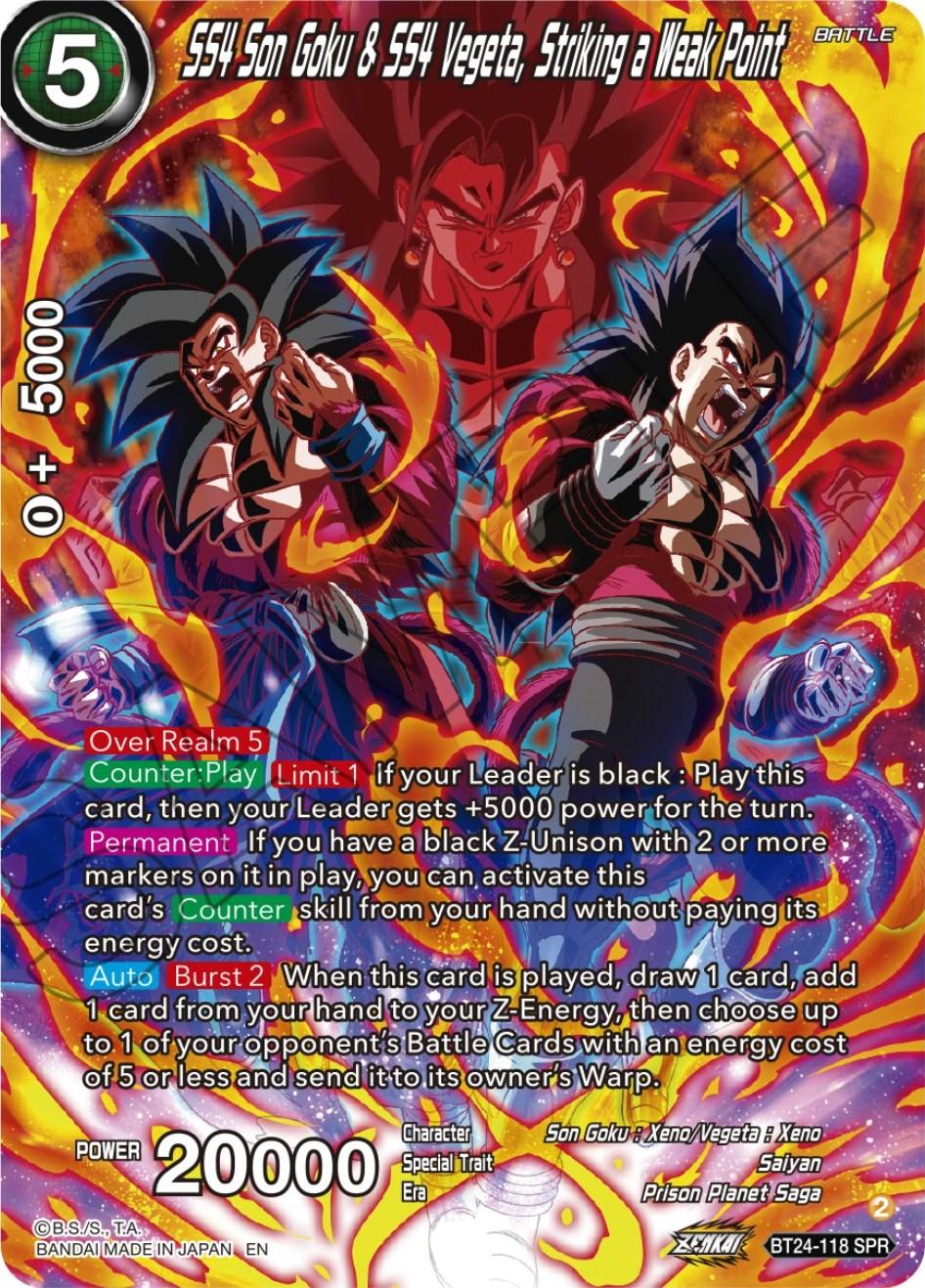 SS4 Son Goku & SS4 Vegeta, Striking a Weak Point (SPR) (BT24-118) [Beyond Generations] - Josh's Cards