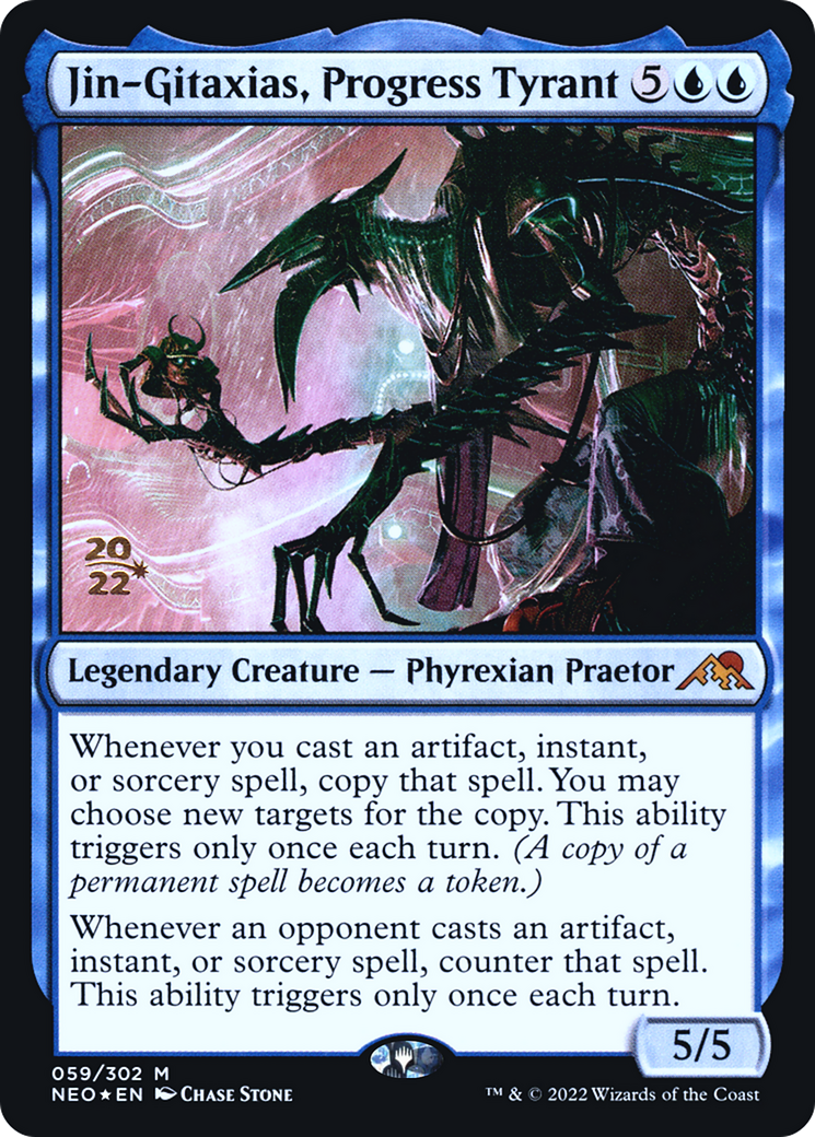 Jin-Gitaxias, Progress Tyrant (PRE-59S) - Kamigawa: Neon Dynasty Promos Foil
