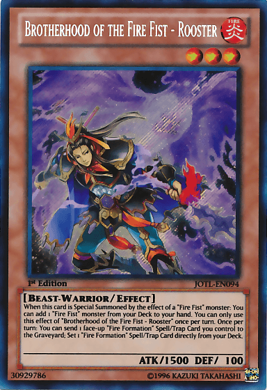 Brotherhood of the Fire Fist - Rooster [JOTL-EN094] Secret Rare - Josh's Cards