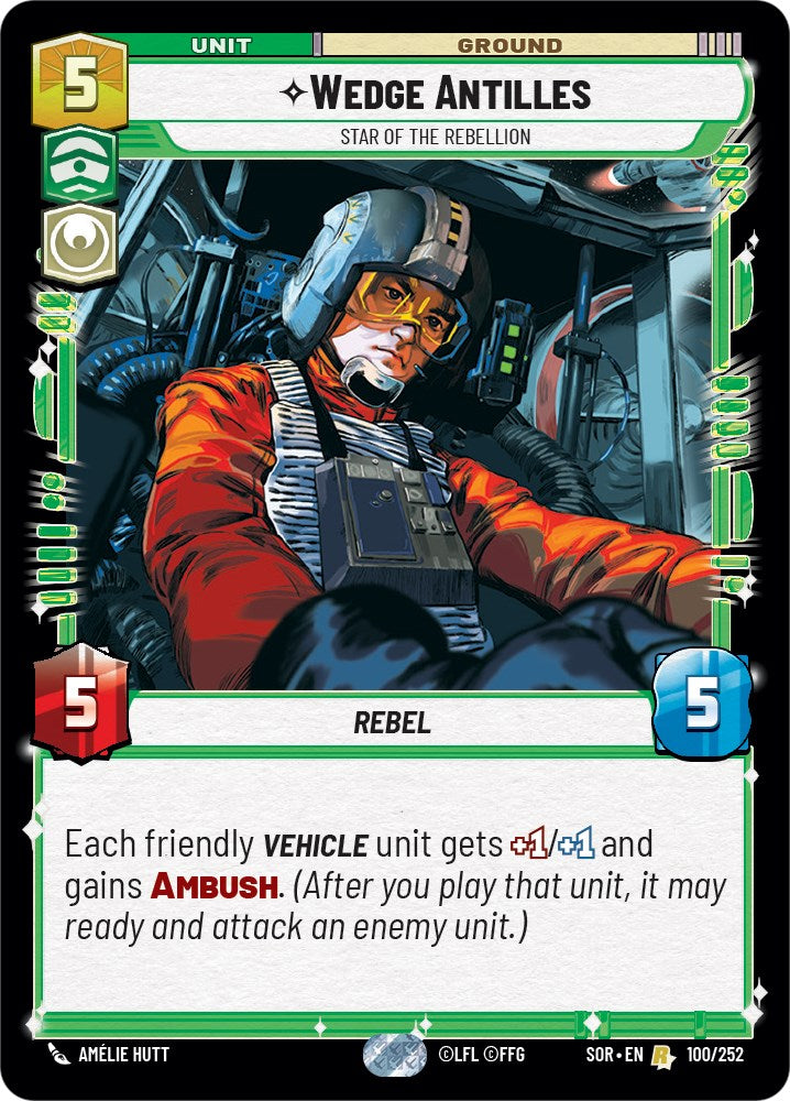 Wedge Antilles - Star of the Rebellion (100/252) - Spark of Rebellion Foil
