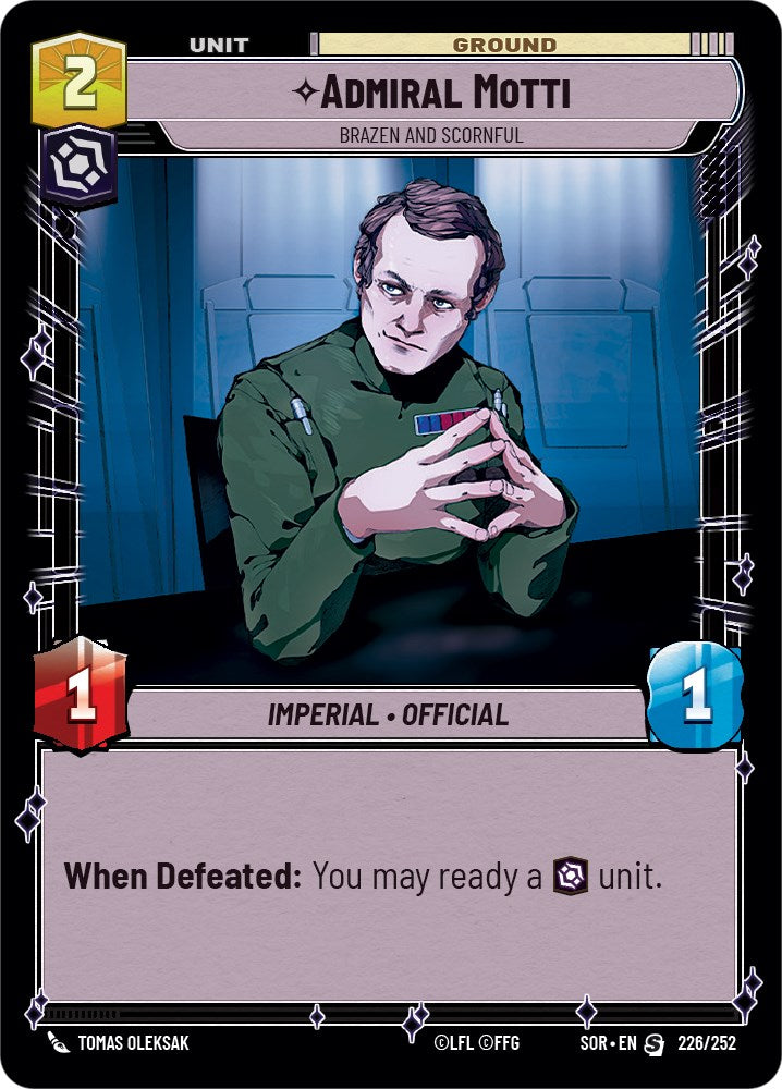 Admiral Motti - Brazen and Scornful (226/252) - Spark of Rebellion Foil