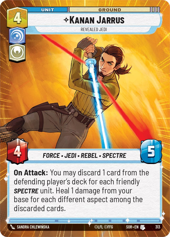 Kanan Jarrus - Revealed Jedi (Hyperspace) (313) - Spark of Rebellion Foil