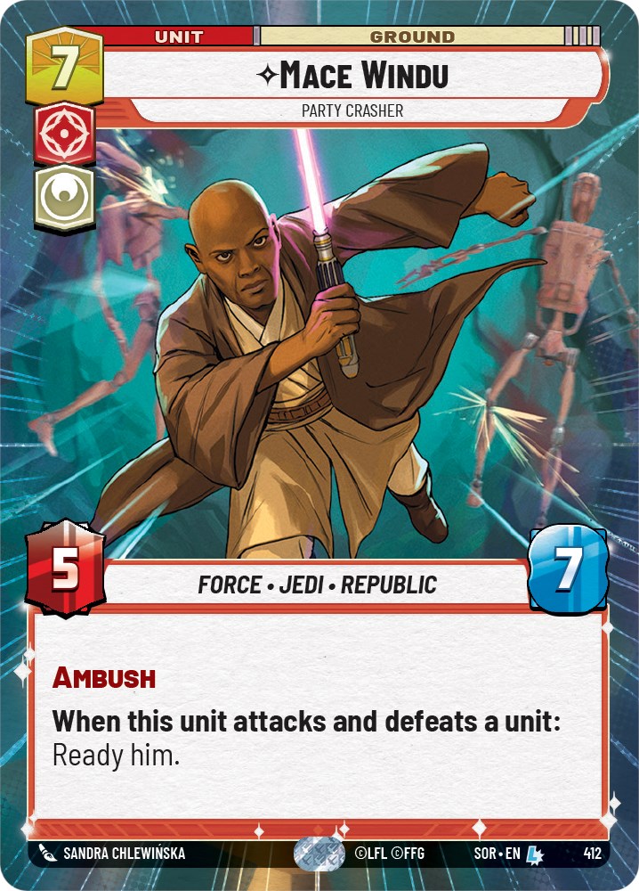 Mace Windu - Party Crasher (Hyperspace) (412) - Spark of Rebellion Foil