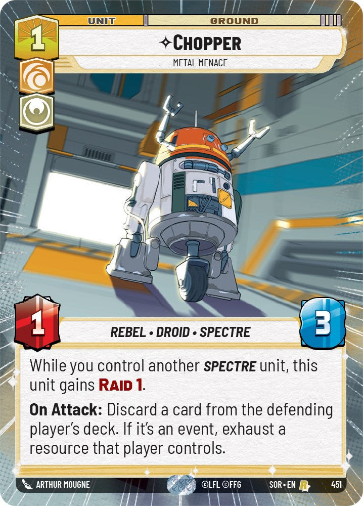 Chopper - Metal Menace (Hyperspace) (451) - Spark of Rebellion Foil
