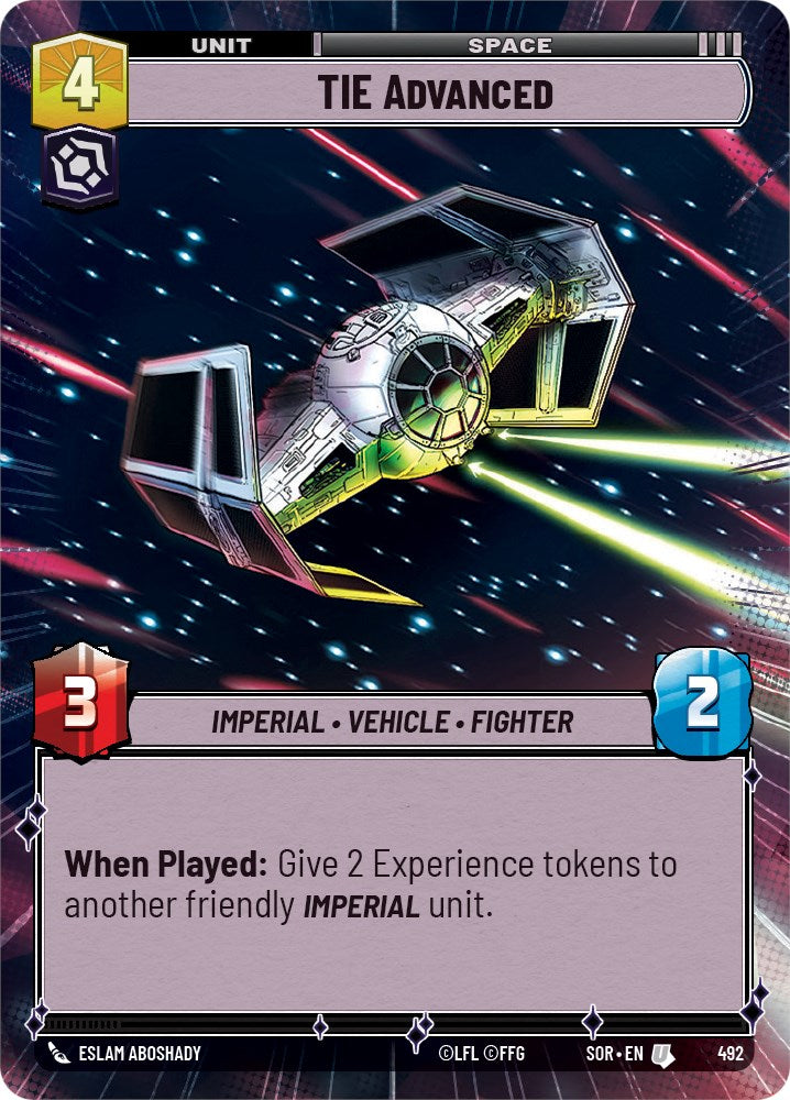 TIE Advanced (Hyperspace) (492) - Spark of Rebellion Foil