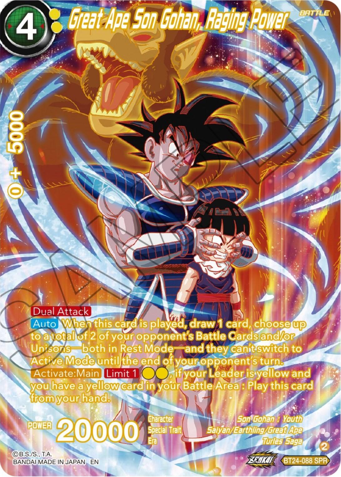 Great Ape Son Gohan, Raging Power (SPR) (BT24-088) [Beyond Generations] - Josh's Cards