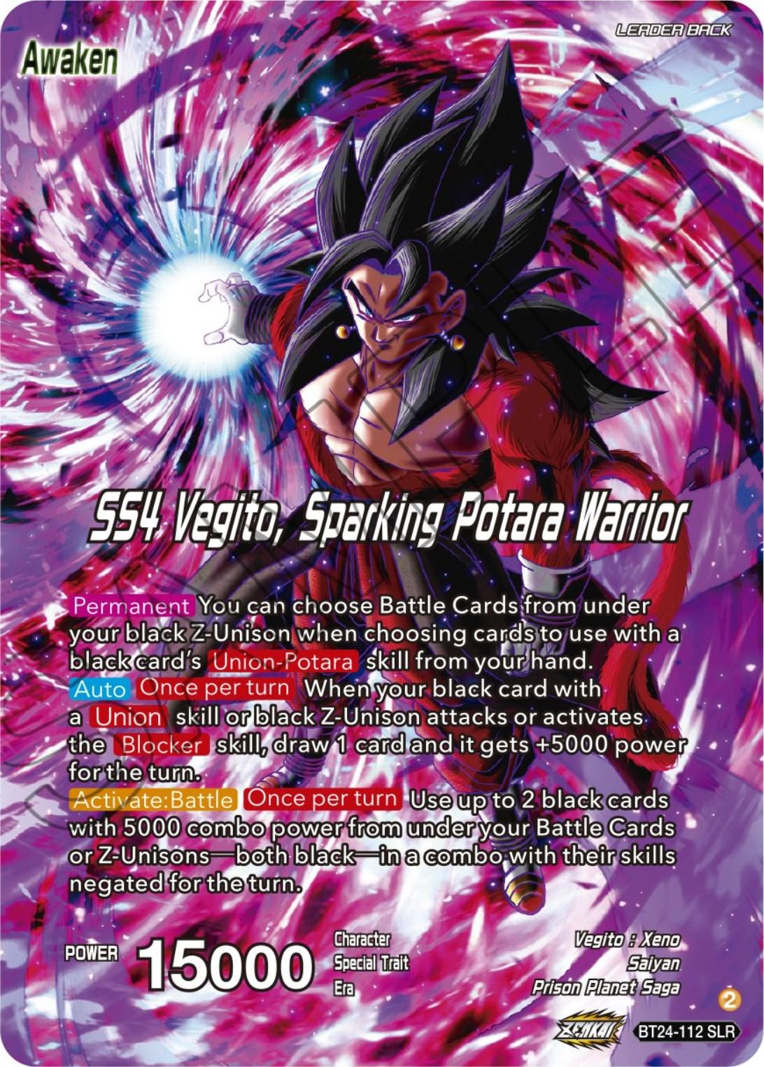 SS4 Son Goku & SS4 Vegeta // SS4 Vegito, Sparking Potara Warrior (SLR) (BT24-112) [Beyond Generations] - Josh's Cards