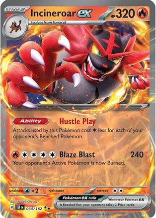 Incineroar ex 034/162 - SV05 Temporal Forces Holofoil