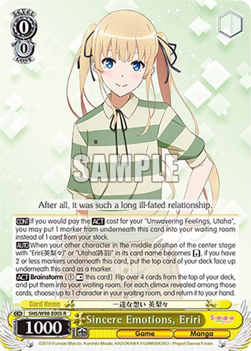 Sincere Emotions, Eriri (SHS/W98-E005 R) [Saekano the Movie: Finale] - Josh's Cards