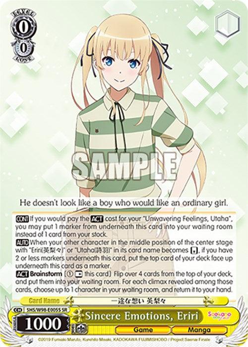 Sincere Emotions, Eriri (SHS/W98-E005S SR) [Saekano the Movie: Finale] - Josh's Cards