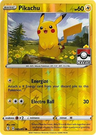 Pikachu (Pokemon League) 049/203 - League & Championship Cards Reverse Holofoil