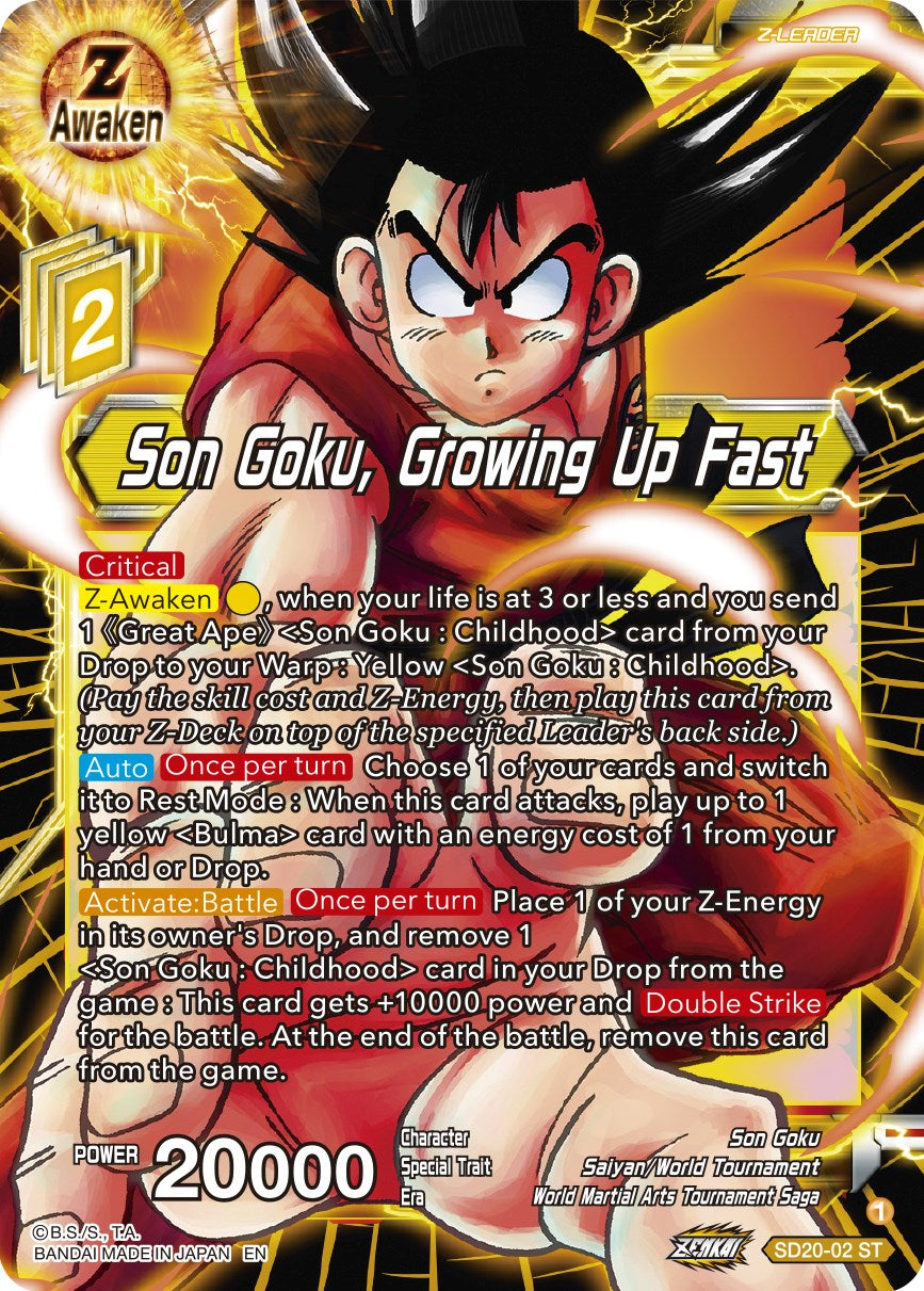 Son Goku, Growing Up Fast (SD20-02) [Dawn of the Z-Legends] Parallel Foil
