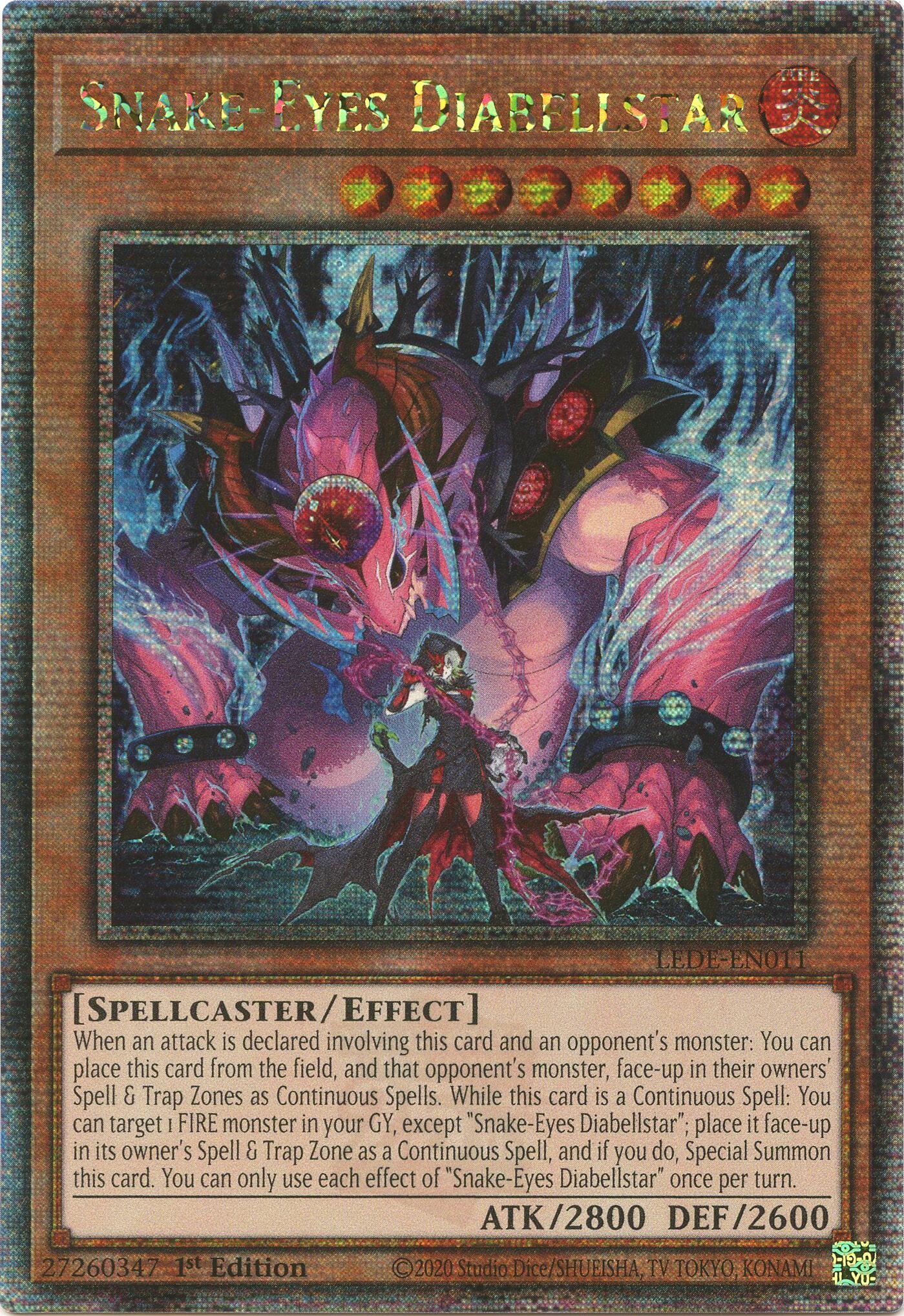 Snake-Eyes Diabellstar (Quarter Century Secret Rare) (LEDE-EN011) - Legacy of Destruction 1st Edition