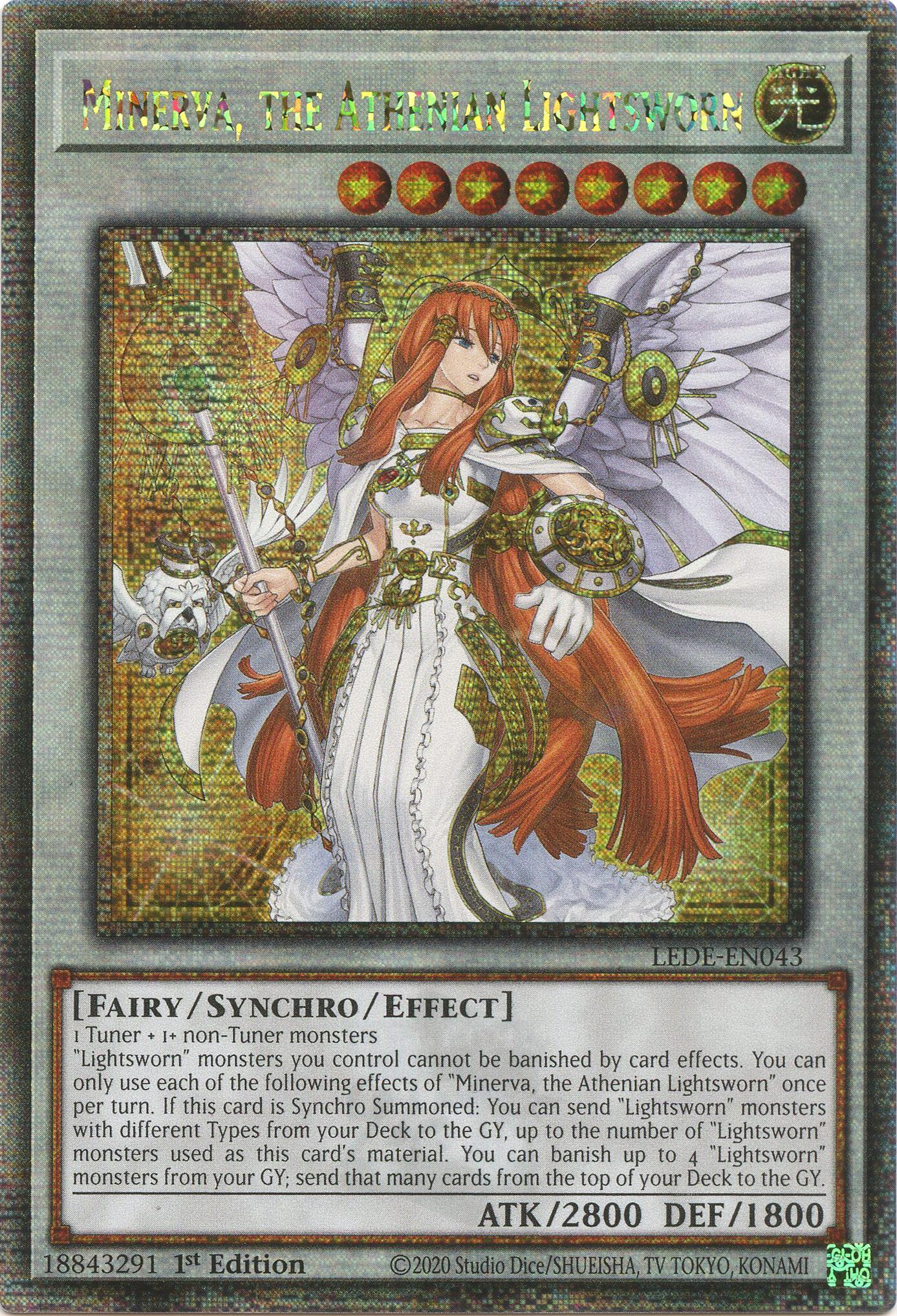 Minerva, the Athenian Lightsworn (Quarter Century Secret Rare) (LEDE-EN043) - Legacy of Destruction 1st Edition