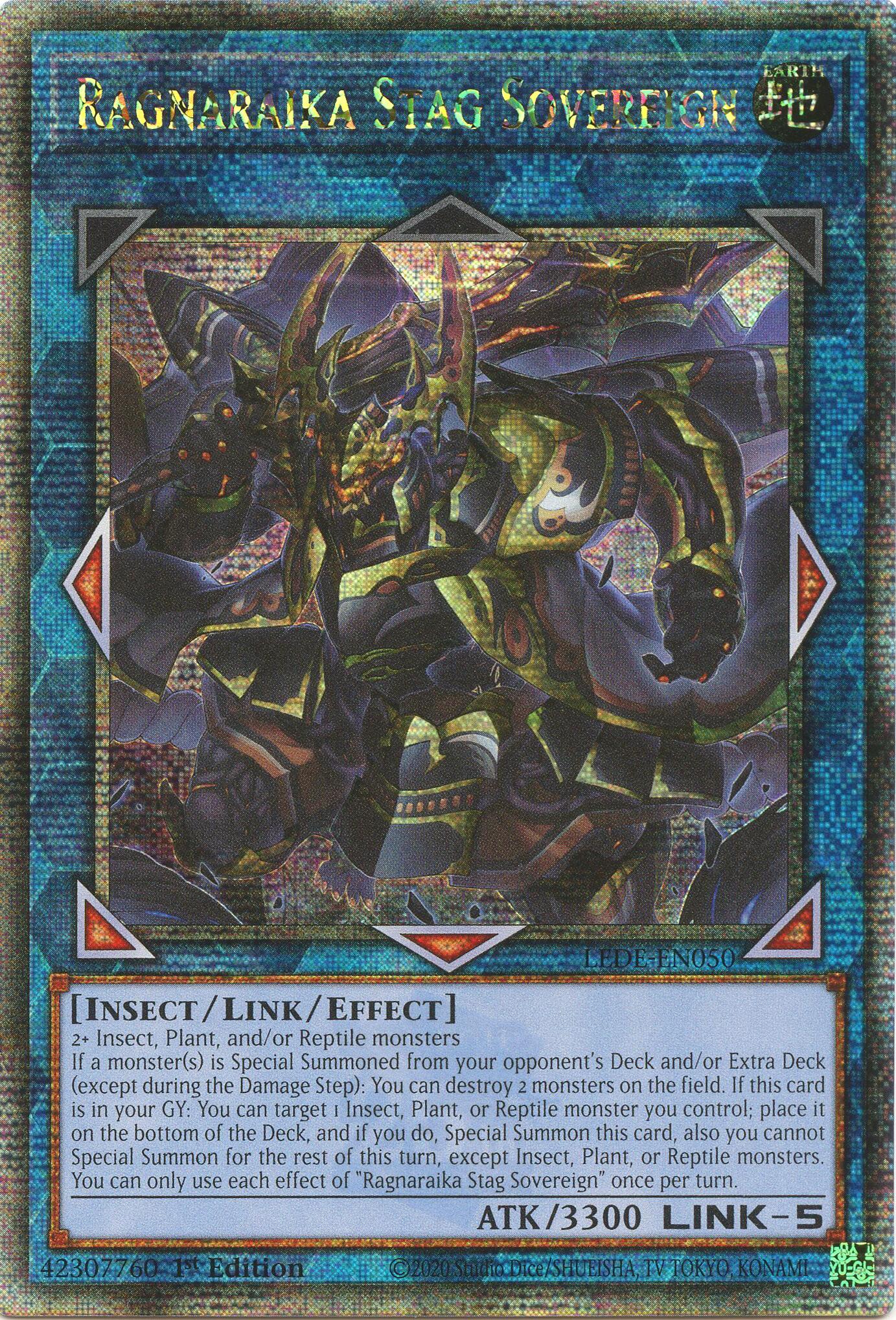 Ragnaraika Stag Sovereign (Quarter Century Secret Rare) (LEDE-EN050) - Legacy of Destruction 1st Edition