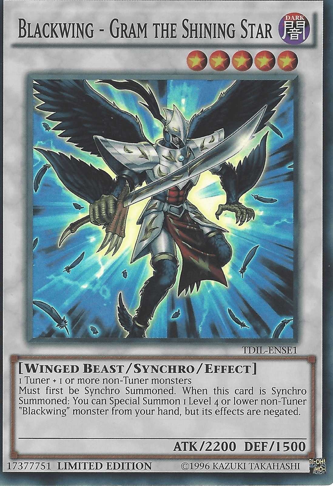 Blackwing - Gram the Shining Star [TDIL-ENSE1] Super Rare - Josh's Cards