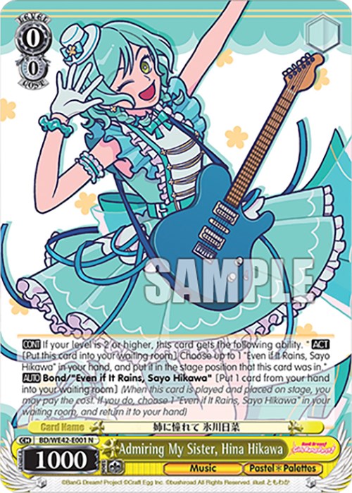 Admiring My Sister, Hina Hikawa (BD/WE42-E001 N) - BanG Dream! Girls Band Party! Countdown Collection Premium Booster