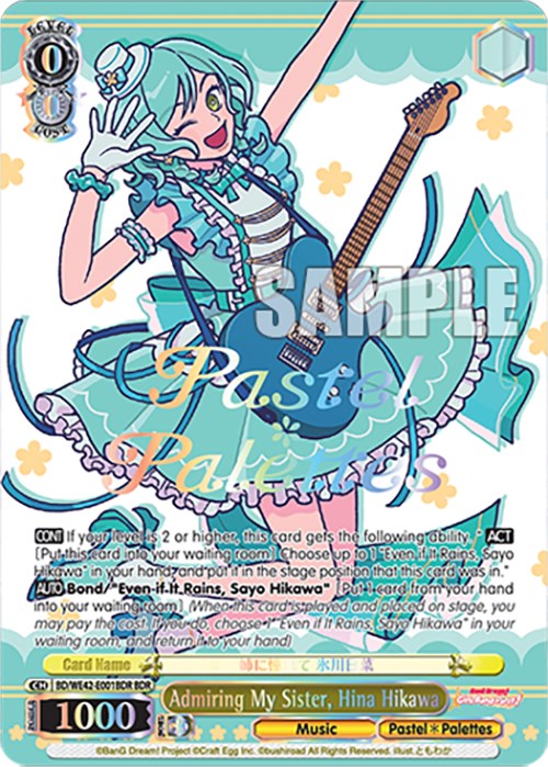 Admiring My Sister, Hina Hikawa (BDR) (BD/WE42-E001BDR BDR) - BanG Dream! Girls Band Party! Countdown Collection Premium Booster