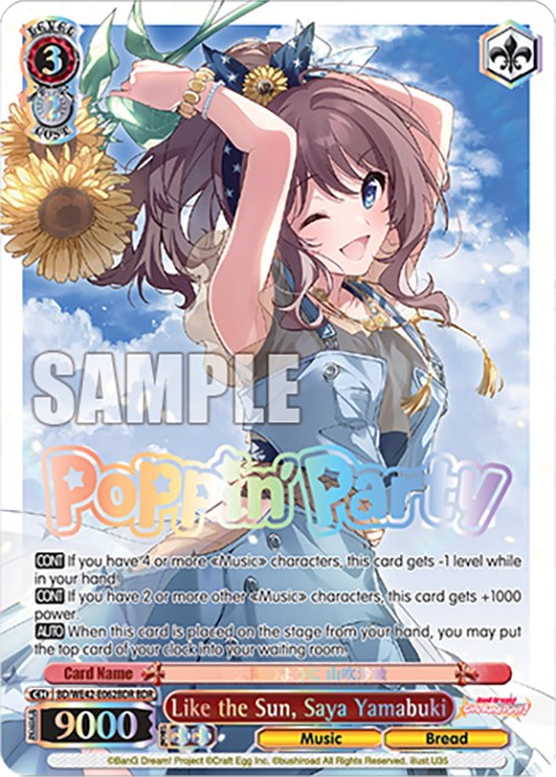 Like the Sun, Saya Yamabuki (BDR) (BD/WE42-E062BDR BDR) - BanG Dream! Girls Band Party! Countdown Collection Premium Booster