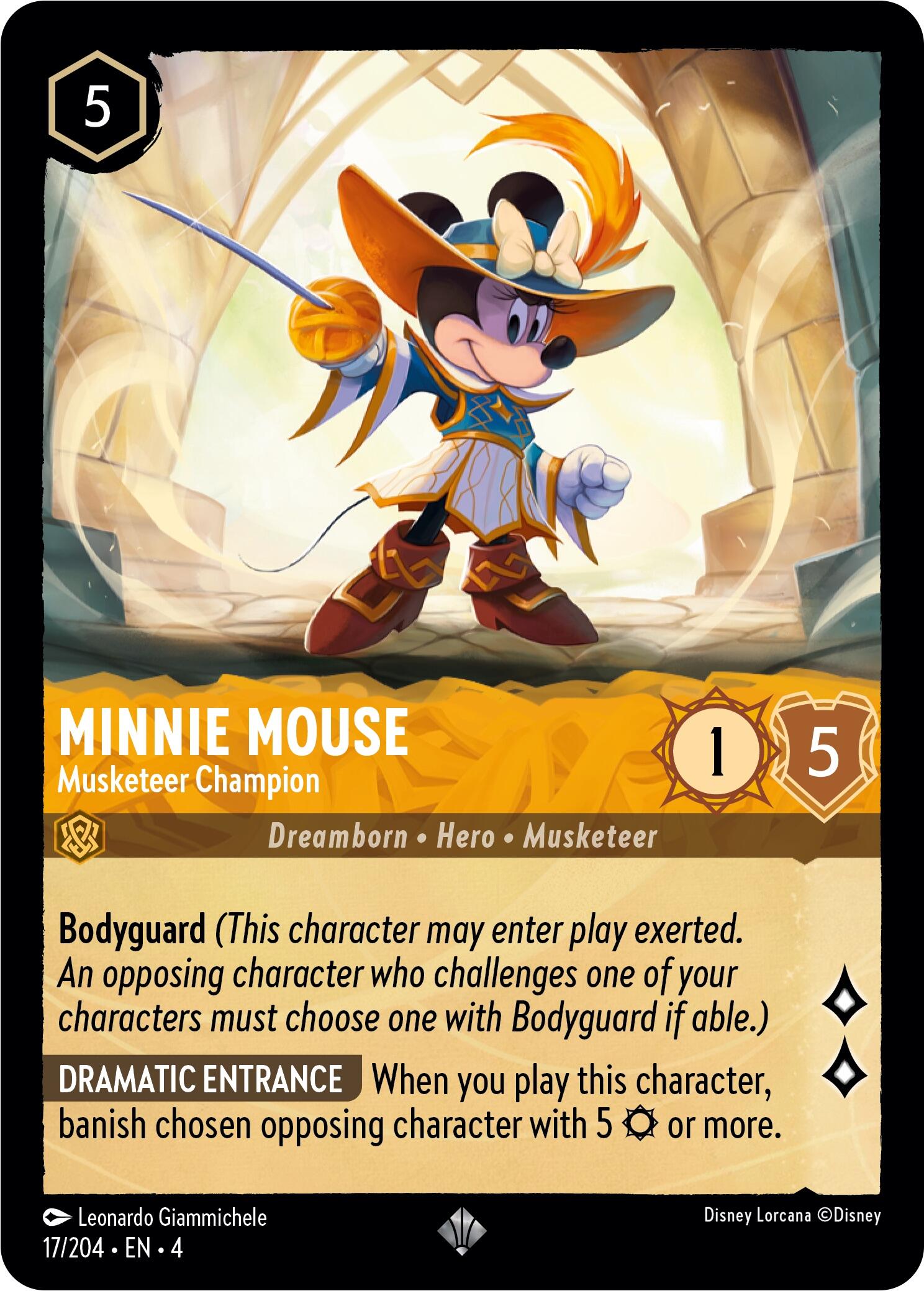 Minnie Mouse - Musketeer Champion (17/204) - Ursulas Return Cold Foil