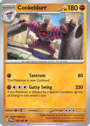 Conkeldurr 105/167 - SV06 Twilight Masquerade Reverse Holofoil