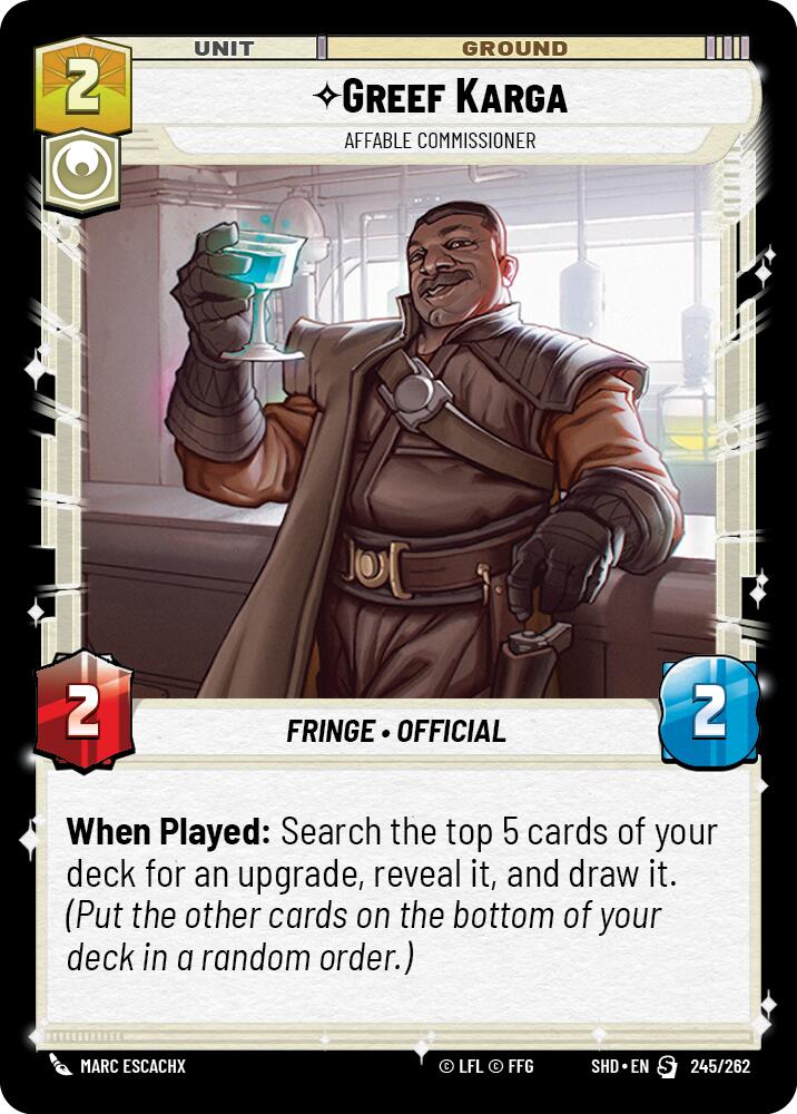 Greef Karga - Affable Commissioner (245/262) - Shadows of the Galaxy